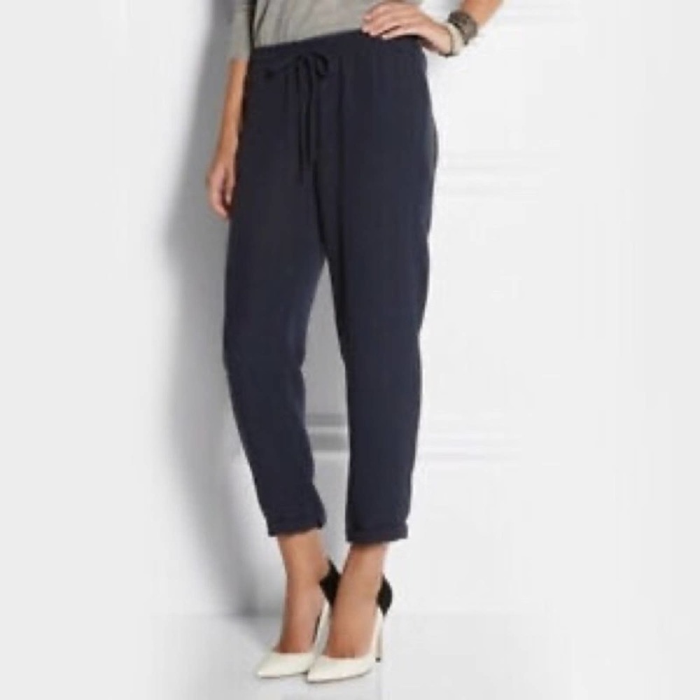 J. Crew sz 8 black Drapey drawstring crop Pants